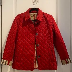 BARELY WORN! Red Burberry Brit Jacket